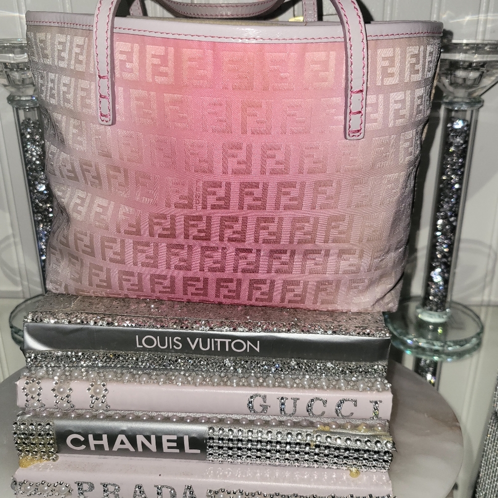Authentic Fendi Pink and Lilac Ombre Tote Shoulder Bag - Picture 2 of 14